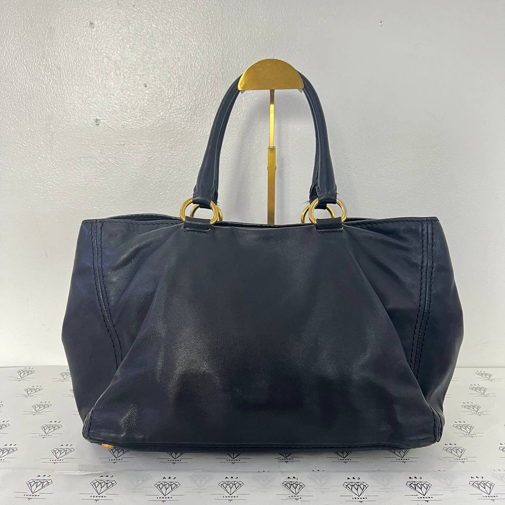 [PRE LOVED] Prada Soft Calf Tote Bag in Black GHW