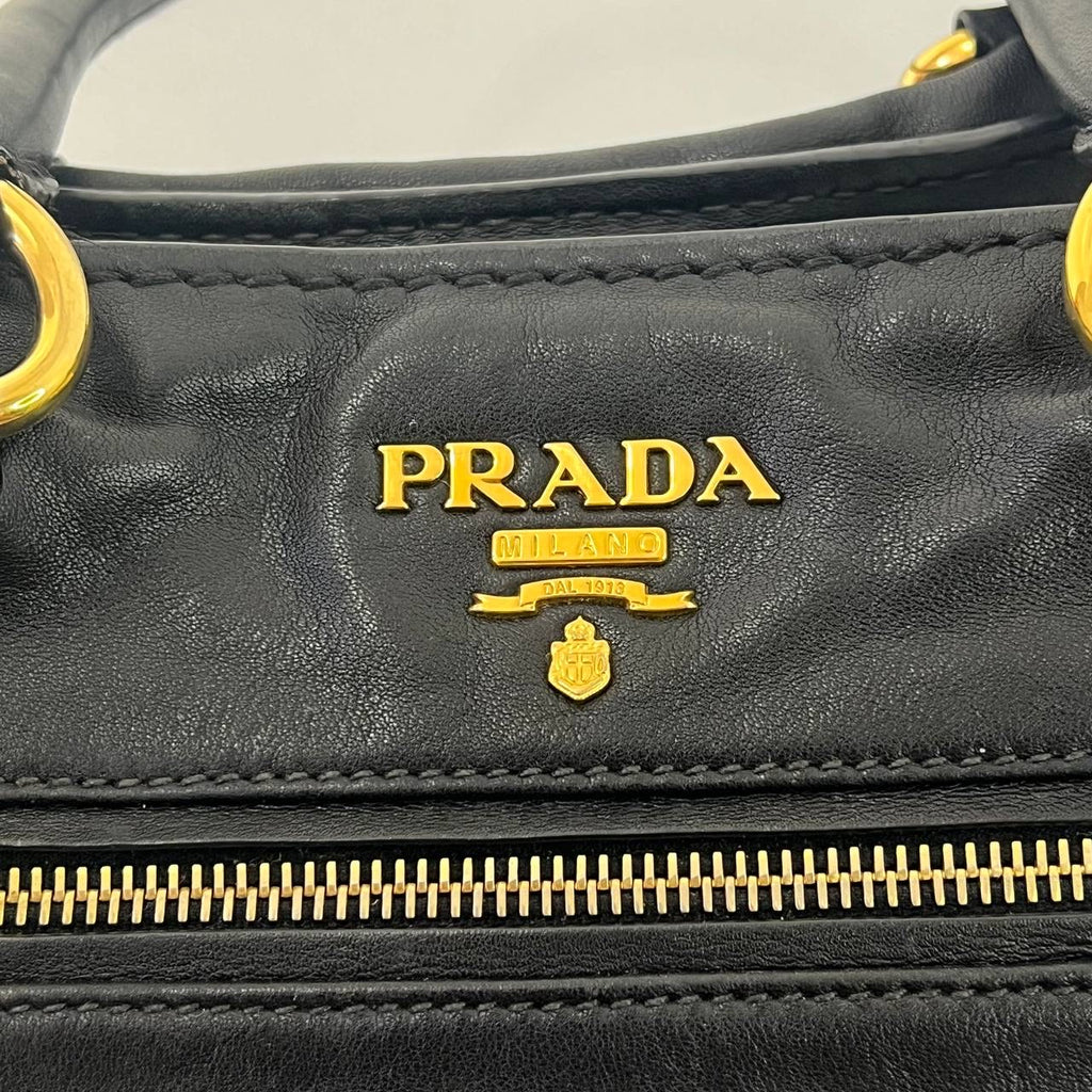 [PRE LOVED] Prada Soft Calf Tote Bag in Black GHW