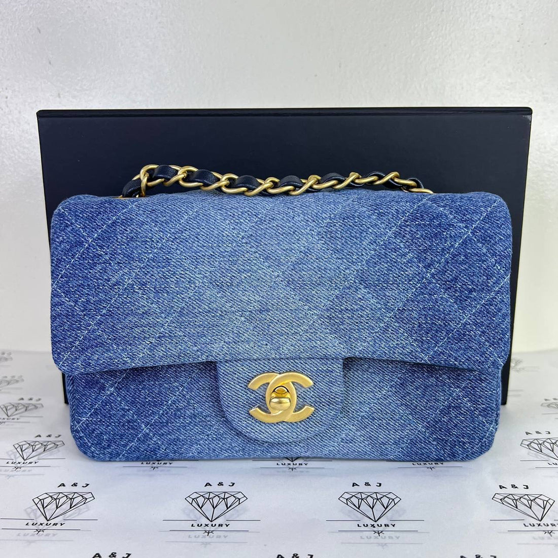 [PRE LOVED] Chanel Mini Rectangle Flap in Denim GHW (microchipped)