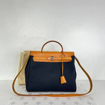 [PRE LOVED] Hermes Herbag Zip 31 in Noir PHW (Stamp D Square - 2000)