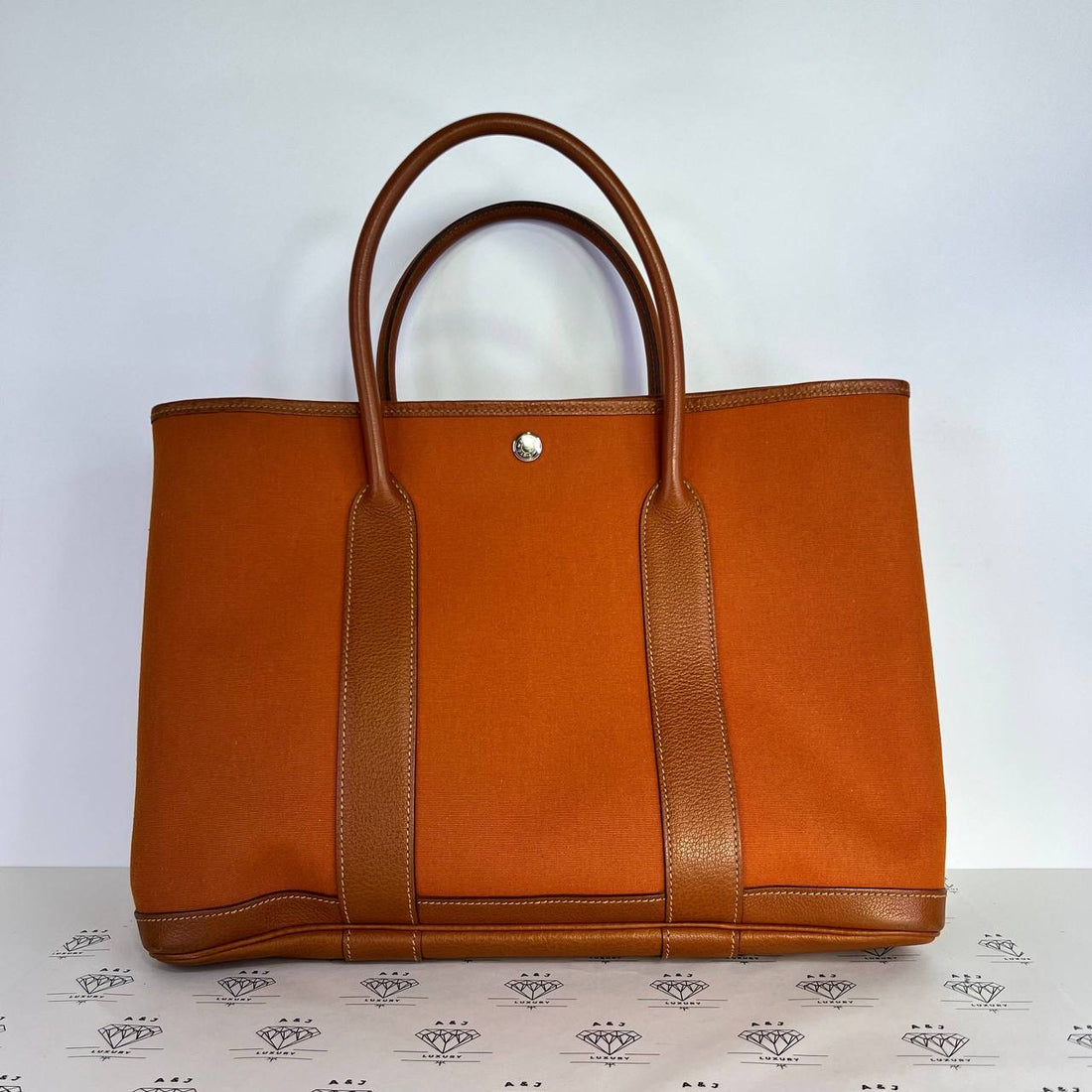 [PRE LOVED] Hermes Garden Party Tote (GPT) 36 in Orange Canvass PHW (Stamp J Square - 2006)