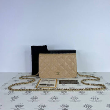 [PRE LOVED] Chanel Camellia Wallet on Chain in Beige GHW (Series 26)