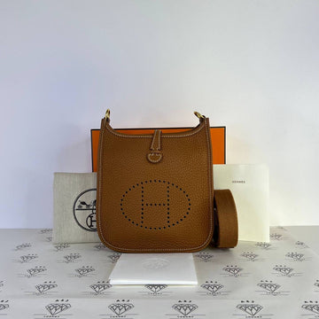 [PRE LOVED] Hermes Mini Evelyne 16 (TPM) in Gold Clemence Leather GHW (Stamp B - 2023)