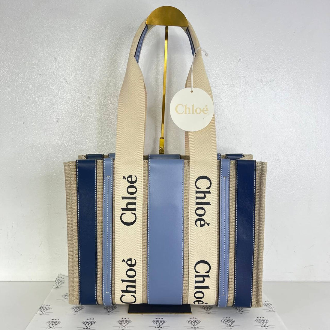 [PRE LOVED] Chloe Medium Woody Tote in Shady Cobalt