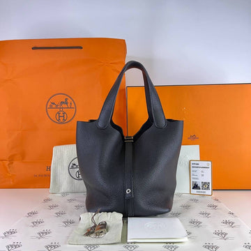 [PRE LOVED] Hermes Picotin 22 in Black Clemence Leather PHW (Stamp Z - 2021)
