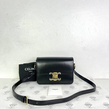 [PRE LOVED] Celine Teen Triomphe in Black Calfskin Leather GHW