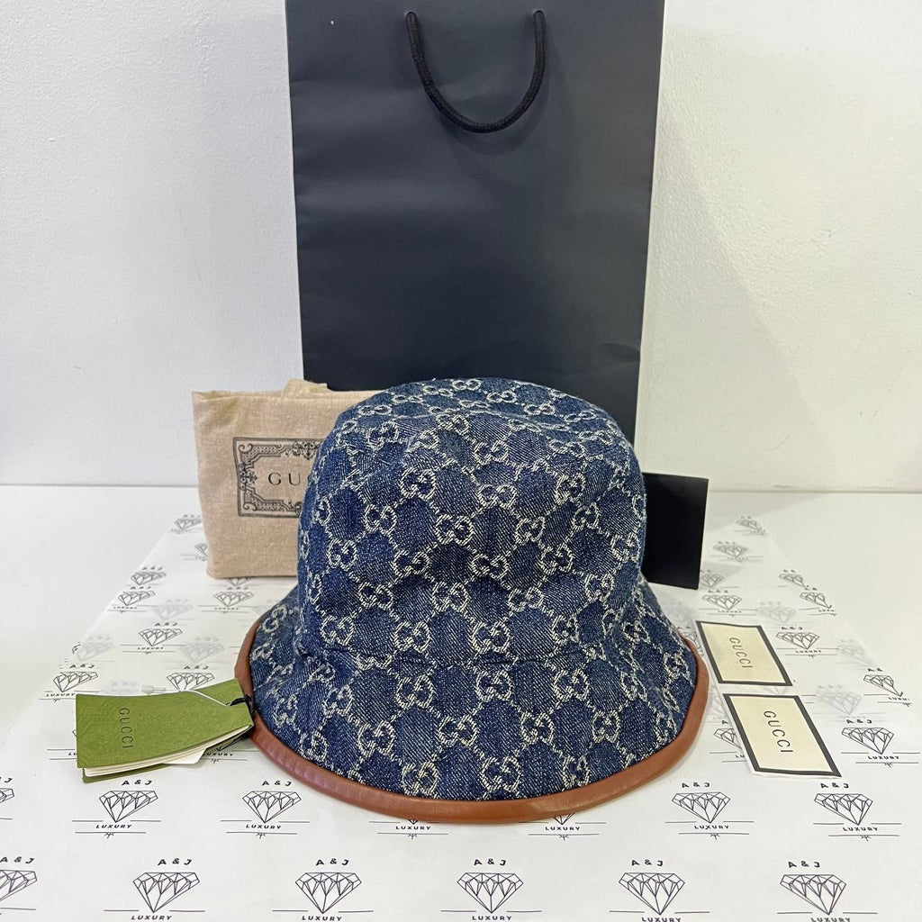 [BRAND NEW] Gucci Denim Bucket Hat in Large