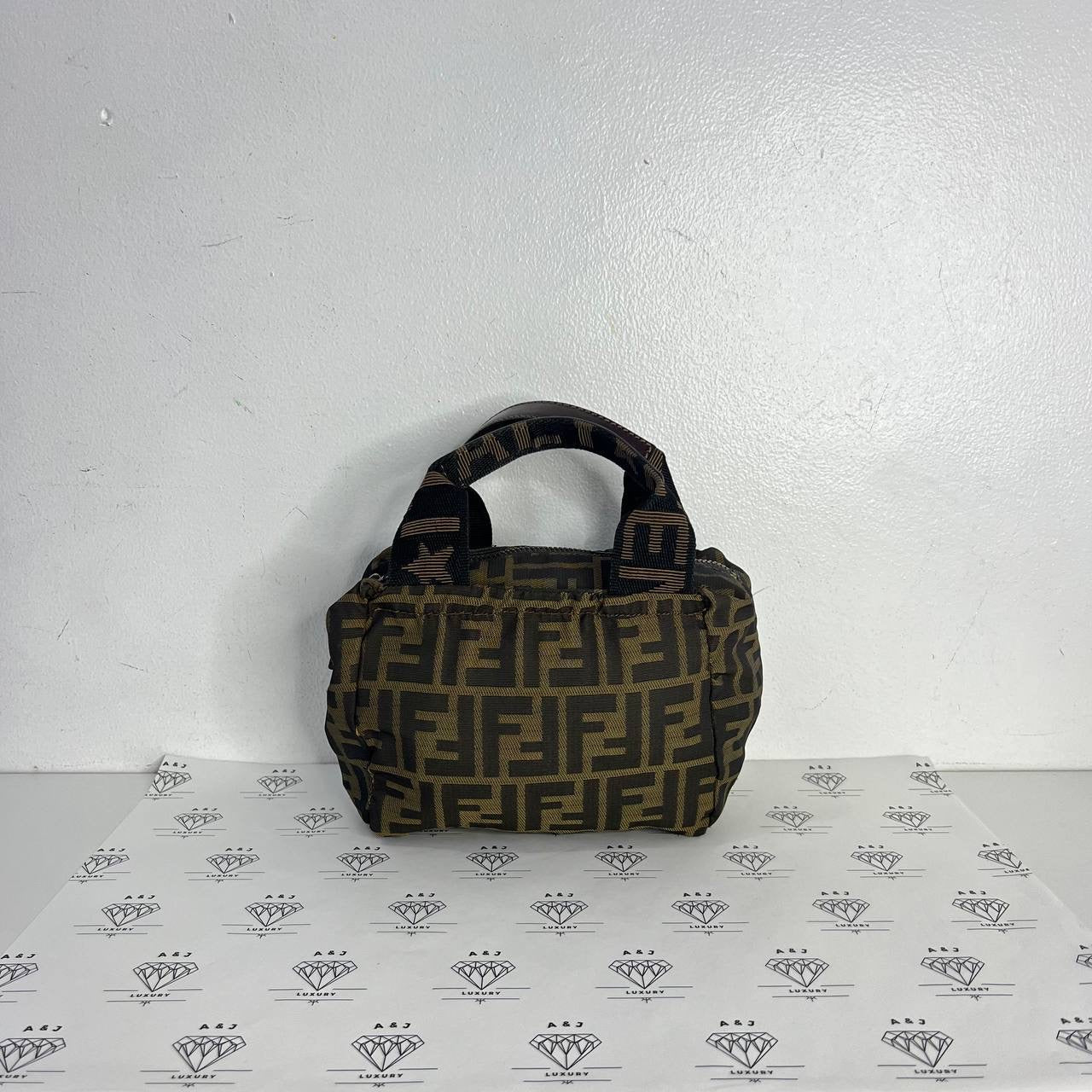 [PRE LOVED] Fendi Zucca Mini Bag in Brown Canvass