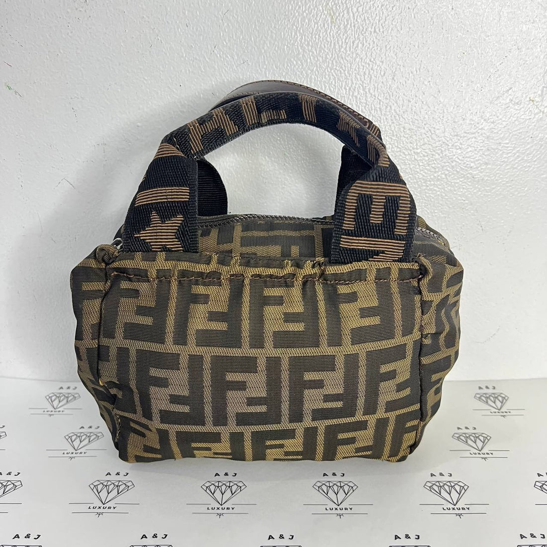 [PRE LOVED] Fendi Zucca Mini Bag in Brown Canvass
