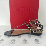 [PRE LOVED] Valentino Rockstud Caged Flats in Black Size 39EU