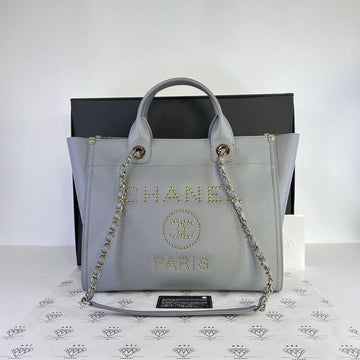 [PRE LOVED] Chanel Small Deauville in Gray Caviar Leather GHW (Series 29)
