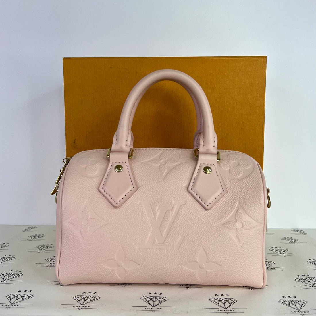 [PRE LOVED] Louis Vuitton Speedy Bandouliere 20 in Pink Empreinte Leather GHW (microchipped)