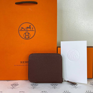 [BRAND NEW] Hermes Silk In Compact Wallet in Rouge H Epsom Leather PHW (Stamp K - 2025)