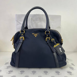 [PRE LOVED] Prada BL0912 Tessuto 2-way bag in Bleu GHW