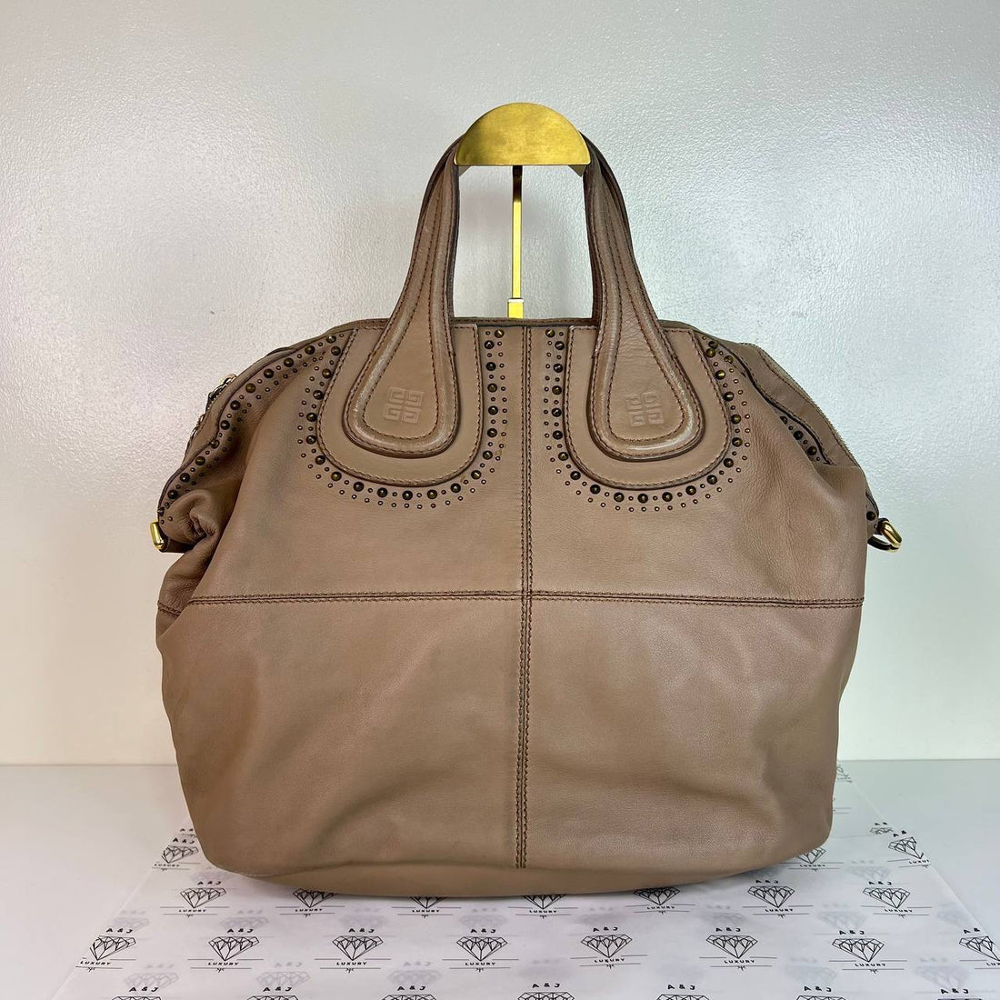 [PRE LOVED] Givenchy Medium Nightingale with Studs in Beige GHW
