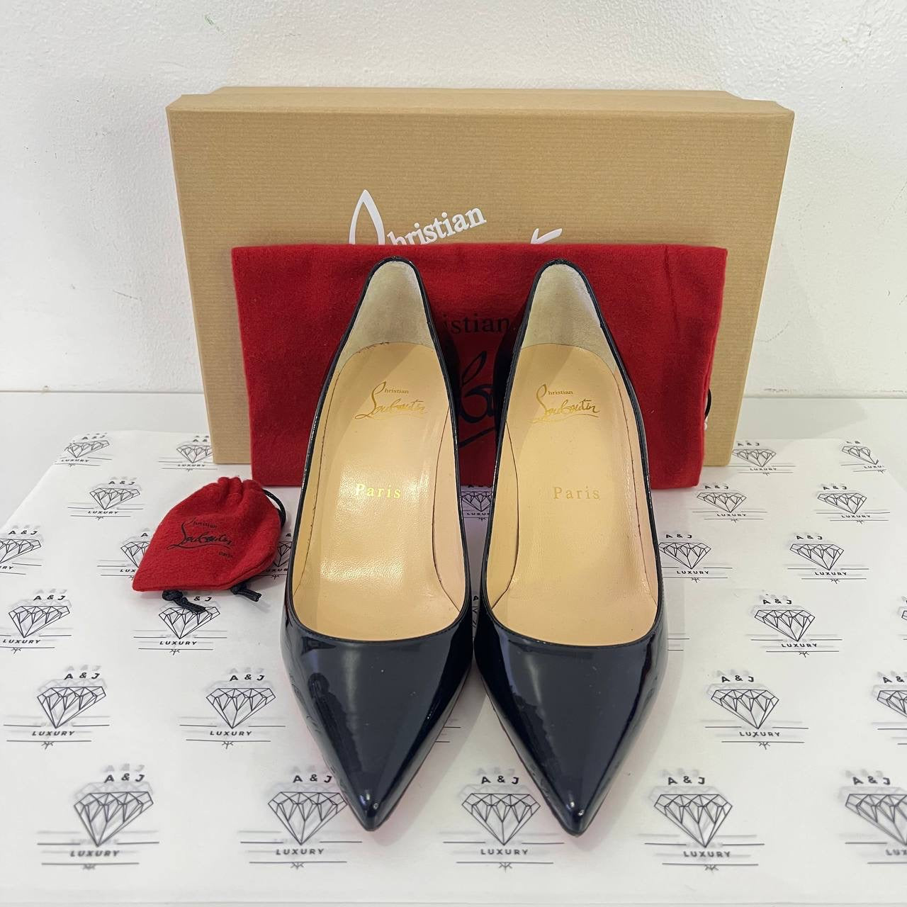 [PRE LOVED] Christian Louboutin Kate 70MM Heel in Black Patent Leather Size 36EU