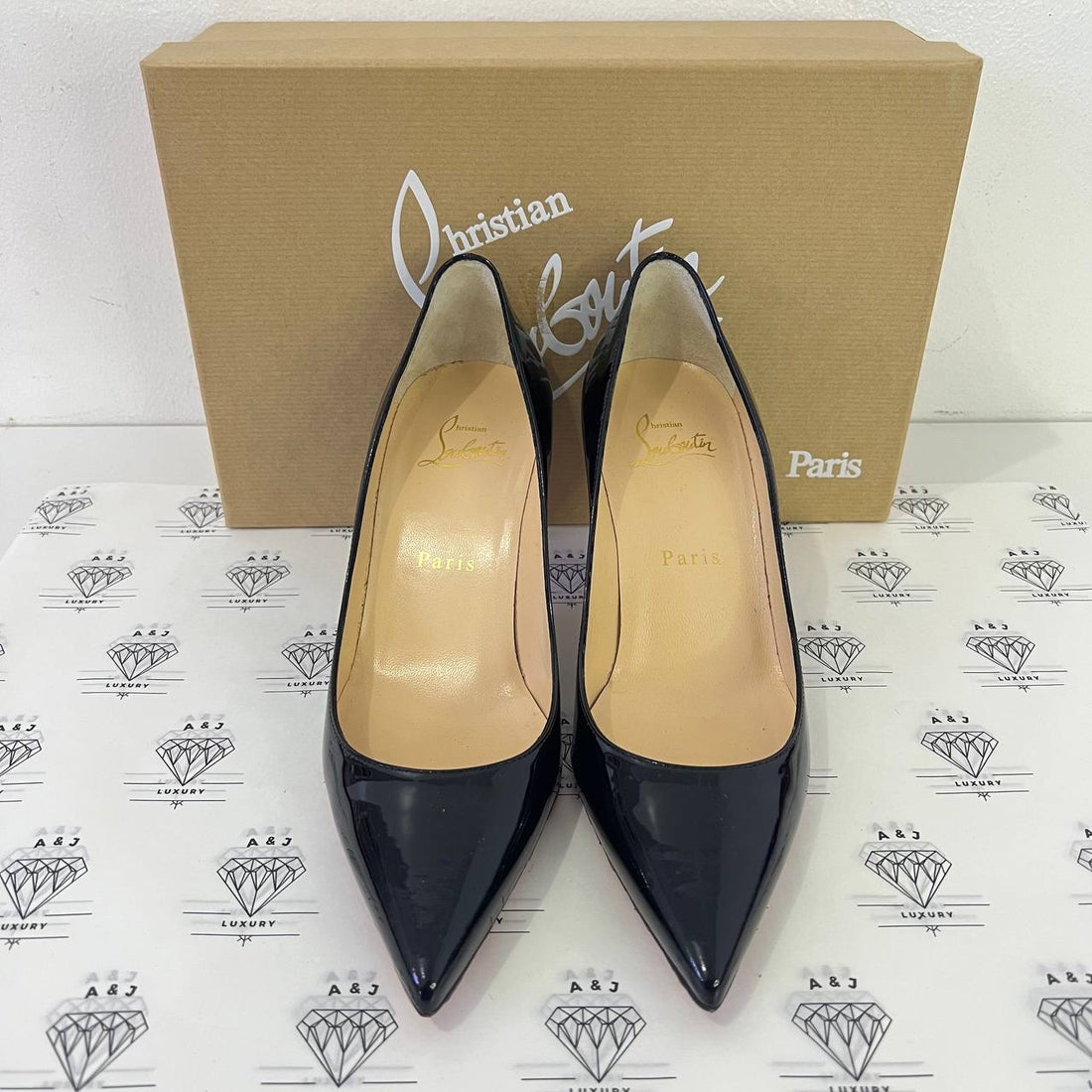 [PRE LOVED] Christian Louboutin Kate 70MM Heel in Black Patent Leather Size 36EU