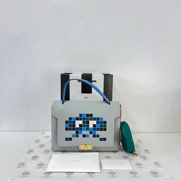 [PRE LOVED] Anya Hindmarch Space Invaders Bathurst Satchel in Blue