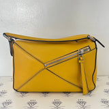 [PRE LOVED] Loewe Small Puzzle in Yellow Grained Calfskin Leather SHW