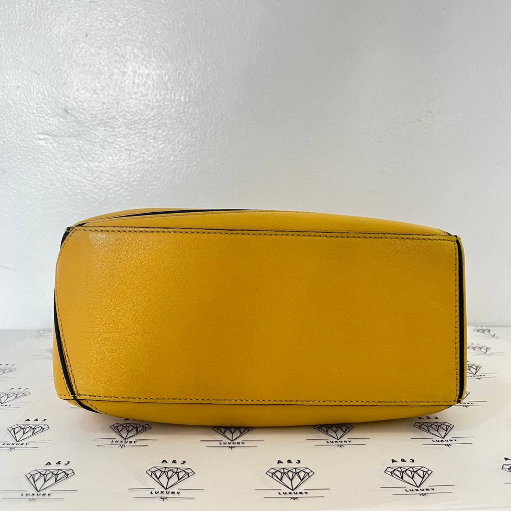 [PRE LOVED] Loewe Small Puzzle in Yellow Grained Calfskin Leather SHW