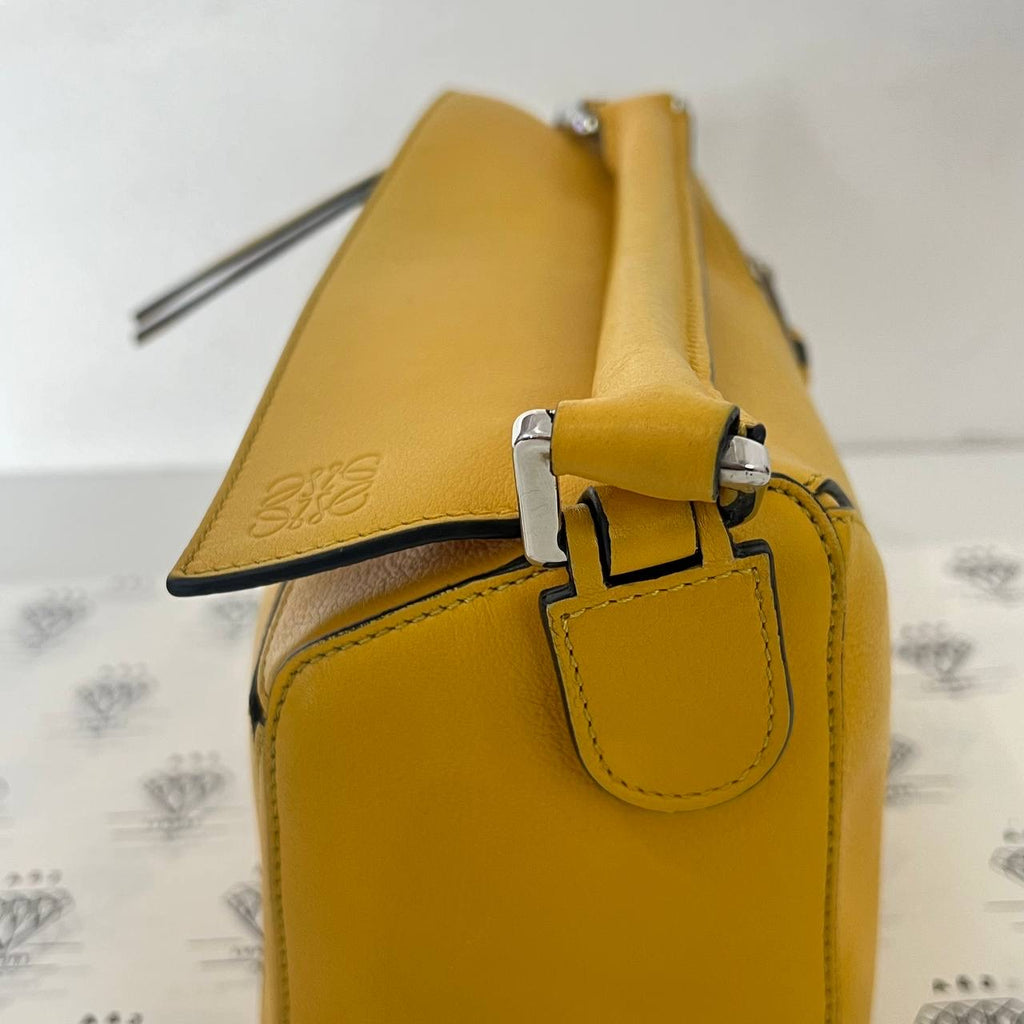 [PRE LOVED] Loewe Small Puzzle in Yellow Grained Calfskin Leather SHW