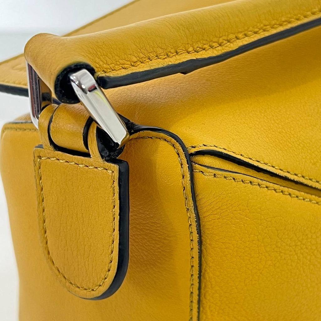 [PRE LOVED] Loewe Small Puzzle in Yellow Grained Calfskin Leather SHW