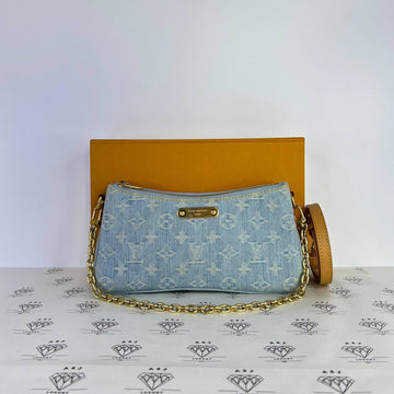 [PRE LOVED] Louis Vuitton Liv Pochette in Denim Sky Blue GHW (microchipped)