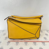 [PRE LOVED] Loewe Small Puzzle in Yellow Grained Calfskin Leather SHW