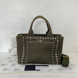 [PRE LOVED] Prada B2439O Canapa in Militare Color with Studs GHW