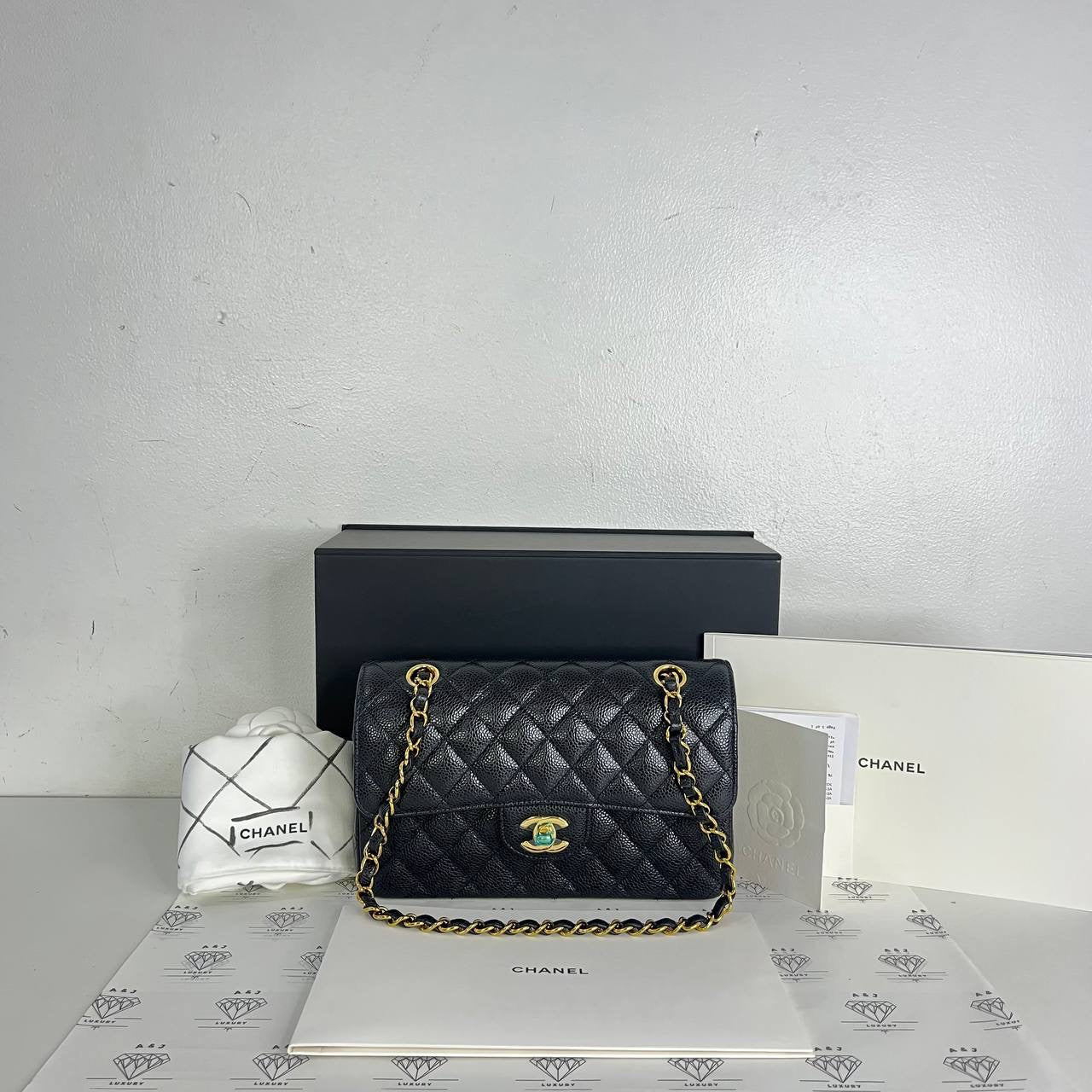 [PRE LOVED] Chanel Small Classic Double Flap in Black Caviar GHW (microchipped)