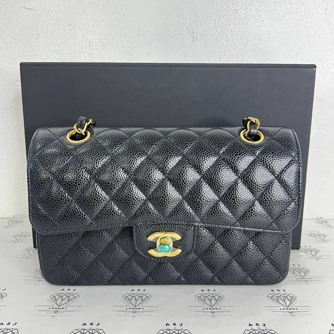 [PRE LOVED] Chanel Small Classic Double Flap in Black Caviar GHW (microchipped)