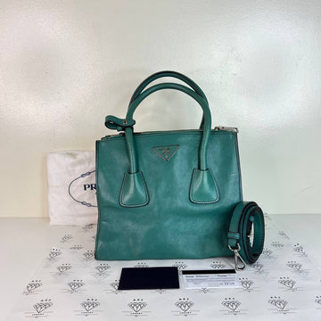 [PRE LOVED] Prada B2625M Double Zip Top Handle in Pavone Glace Calfskin Leather GHW