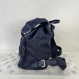 [PRE LOVED] Prada 1BZ005 Double Pocket Backpack in Bleu Tessuto SHW