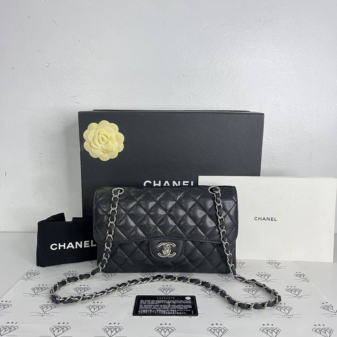 [PRE LOVED] Chanel Small Classic Double Flap in Black Caviar SHW (Series 12)