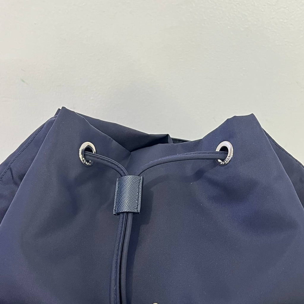 [PRE LOVED] Prada 1BZ005 Double Pocket Backpack in Bleu Tessuto SHW