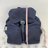 [PRE LOVED] Prada 1BZ005 Double Pocket Backpack in Bleu Tessuto SHW