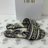 [PRE LOVED] Christian Dior Dway Slides in Toile De Jouy Size 35EU