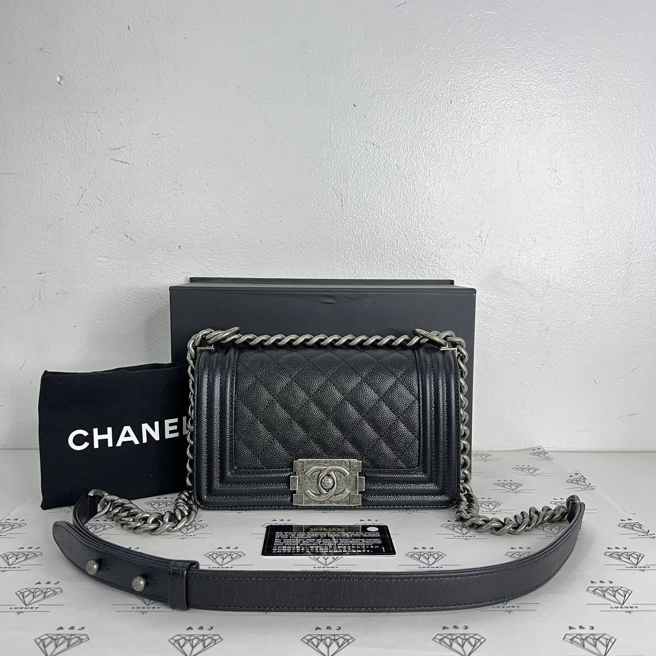 [PRE LOVED] Chanel Small Leboy in Black Caviar RHW (Series 30)