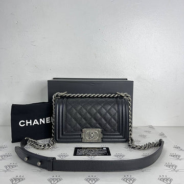 [PRE LOVED] Chanel Small Leboy in Black Caviar RHW (Series 30)