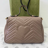 [PRE LOVED] Gucci Small Marmont Top Handle Bag in Beige Matelasse Leather GHW