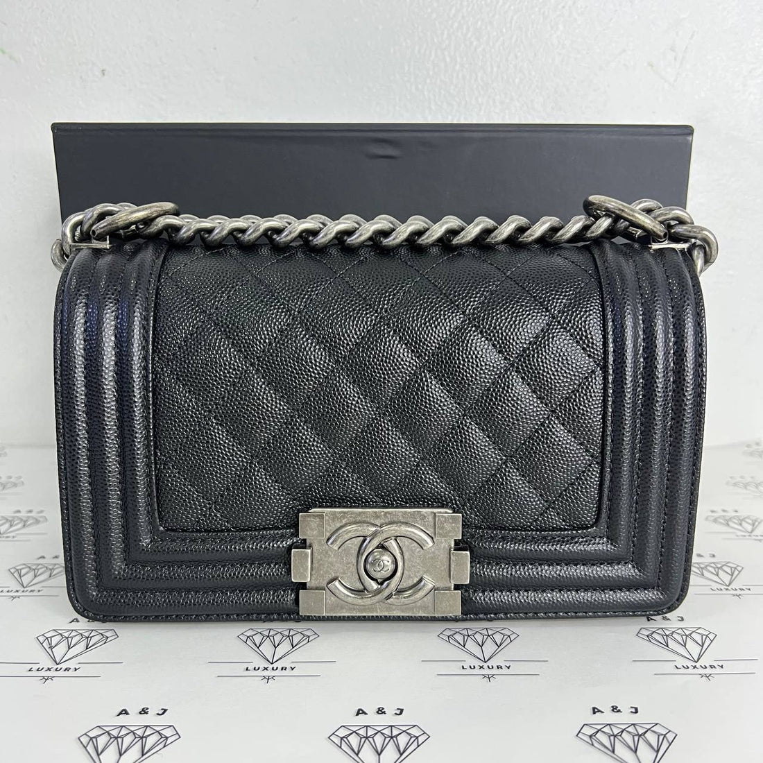 [PRE LOVED] Chanel Small Leboy in Black Caviar RHW (Series 30)