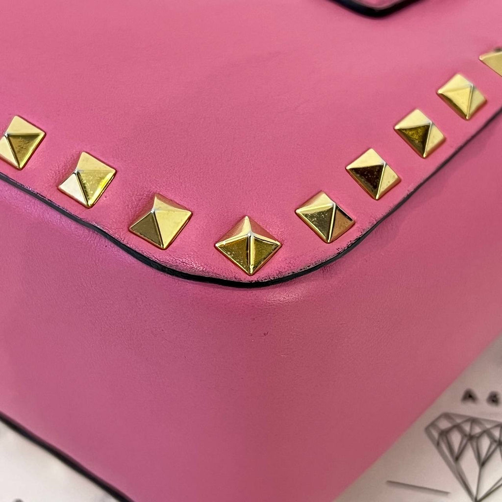 [PRE LOVED] Valentino Rockstud Top Handle in Pink GHW