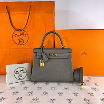 [PRE LOVED] Hermes Kelly 25 Retourne in Etain Clemence Leather GHW (Stamp Y - 2020)