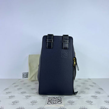 [PRE LOVED] Loewe Small Hammock in Navy Blue Grained Calfskin Leather GHW