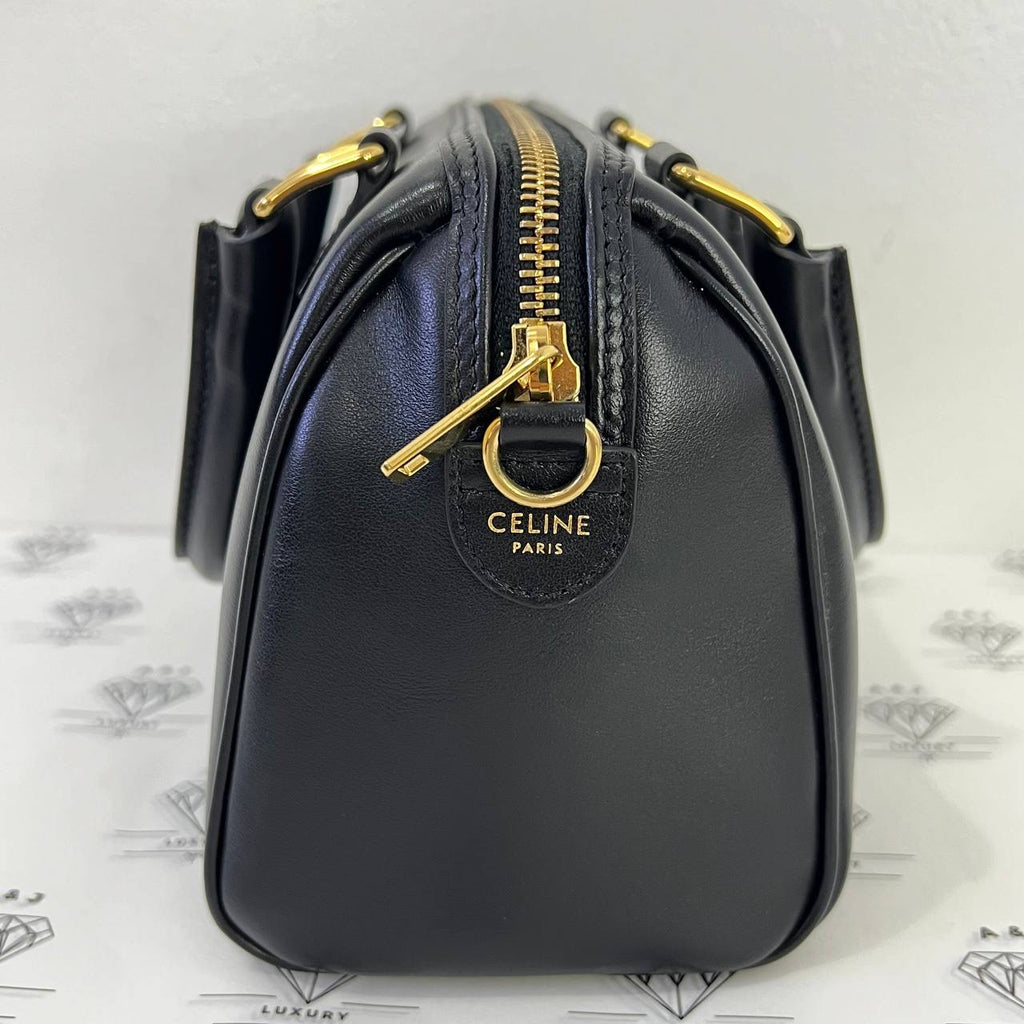 [PRE LOVED] Celine Small Boston Bag in Black Smooth Calfskin GHW