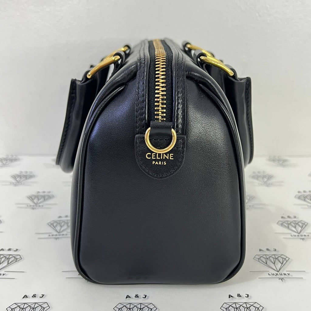 [PRE LOVED] Celine Small Boston Bag in Black Smooth Calfskin GHW