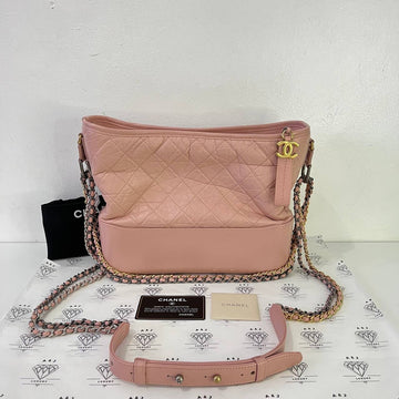 [PRE LOVED] Chanel Medium Gabrielle in Pink Lambskin Leather Gold/Silver/Ruthenium HW (Series 27)