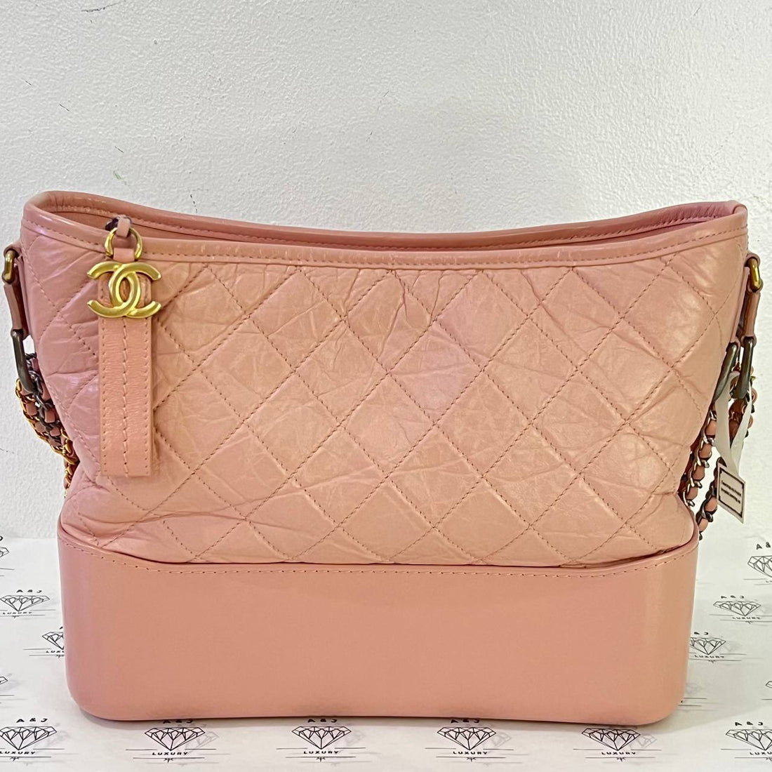 [PRE LOVED] Chanel Medium Gabrielle in Pink Lambskin Leather Gold/Silver/Ruthenium HW (Series 27)