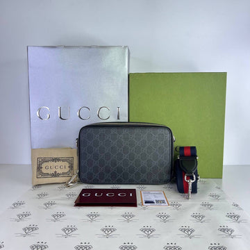 [PRE LOVED] Gucci Small GG Zip Around Crossbody Bag in Black SHW