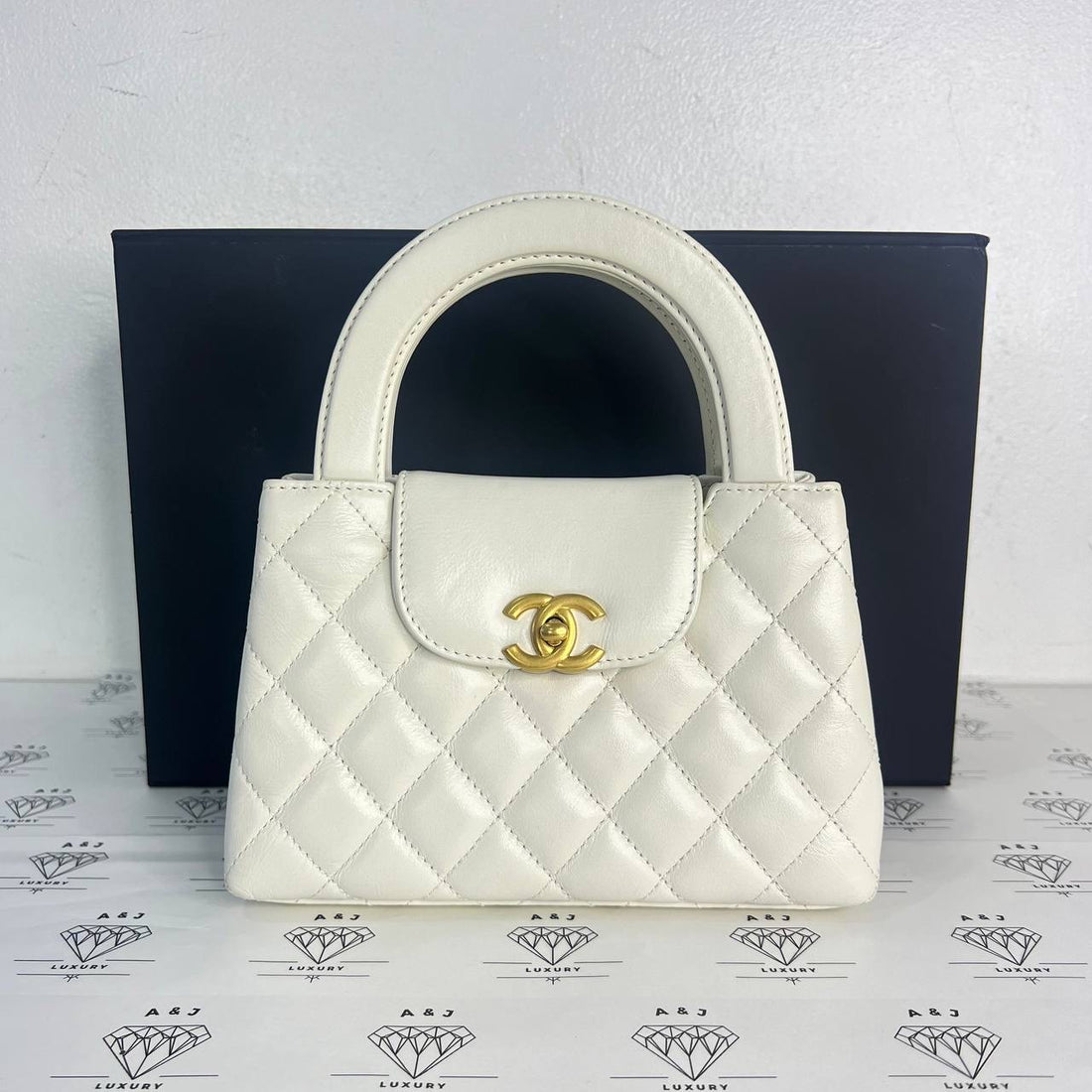[PRE LOVED] Chanel Small Kelly in White Calfskin Leather GHW (microchipped)